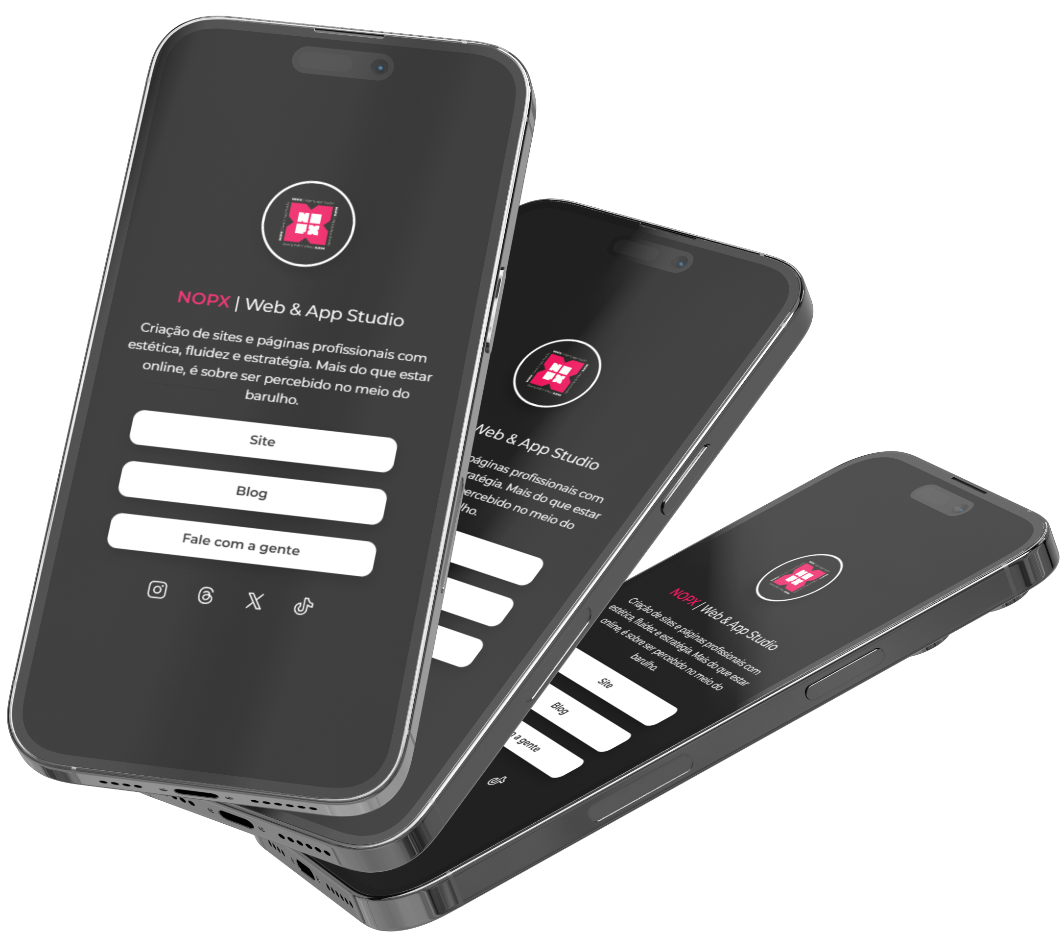 mockup de celulares com aplicativo BioNOPX na tela